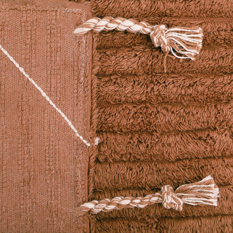 Lassa Braided Tassel Rectangular Rug, Brown