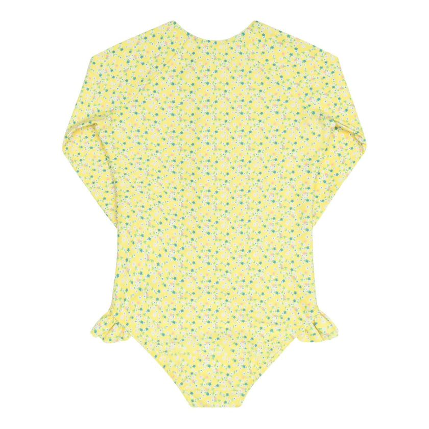 girls petite fleur front zip rashguard one piece