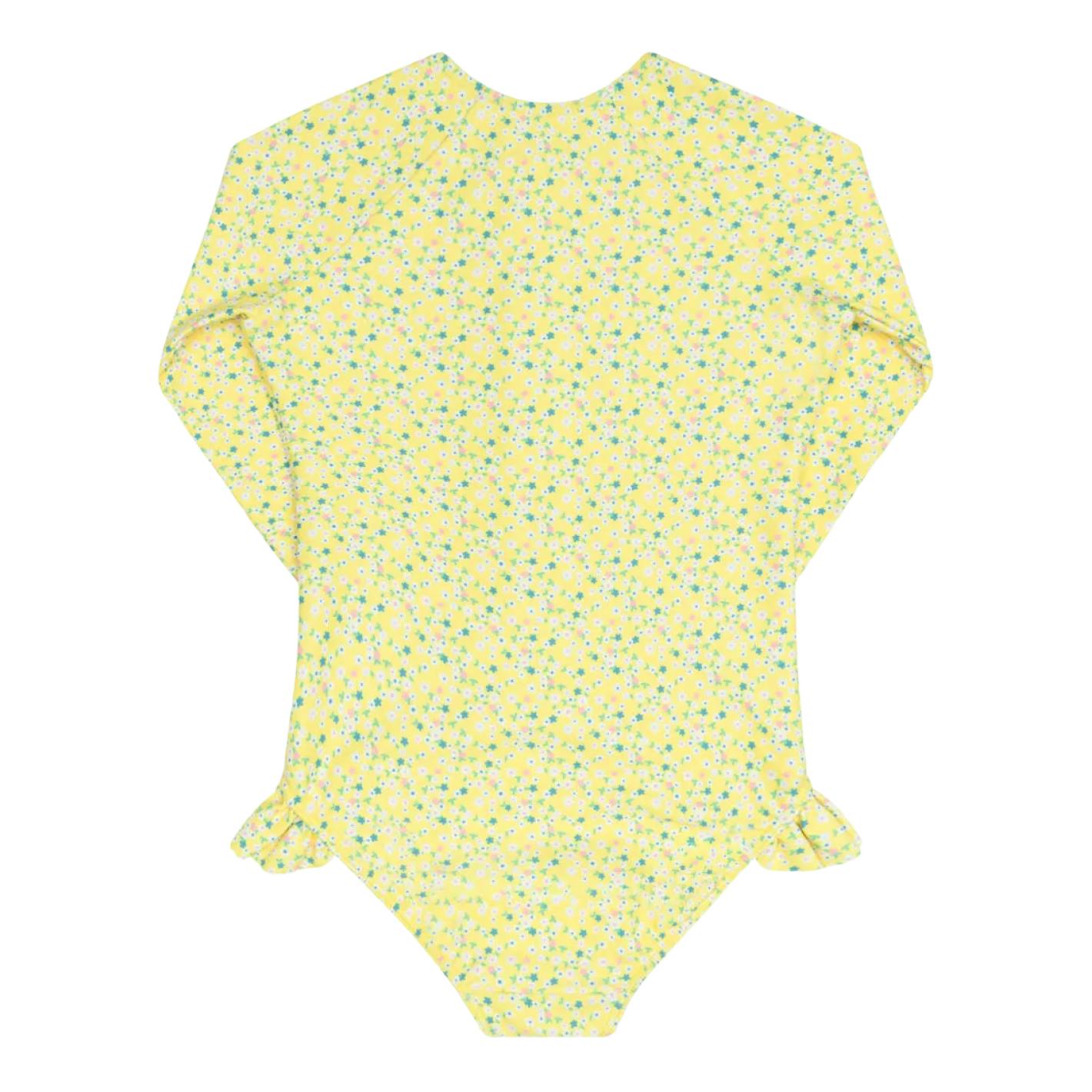 girls petite fleur front zip rashguard one piece