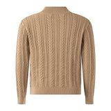 Half-zip Cable Knit Sweater, Brown
