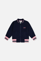 French Terry Jacket Navy Blue Denim