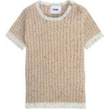 Ribbed Knit Short Sleeve Retro Top