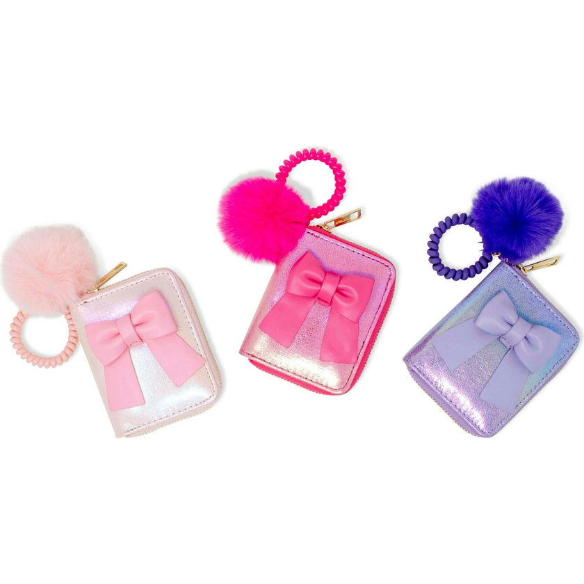 Shiny Jumbo Bow Spiral Strap Wallet