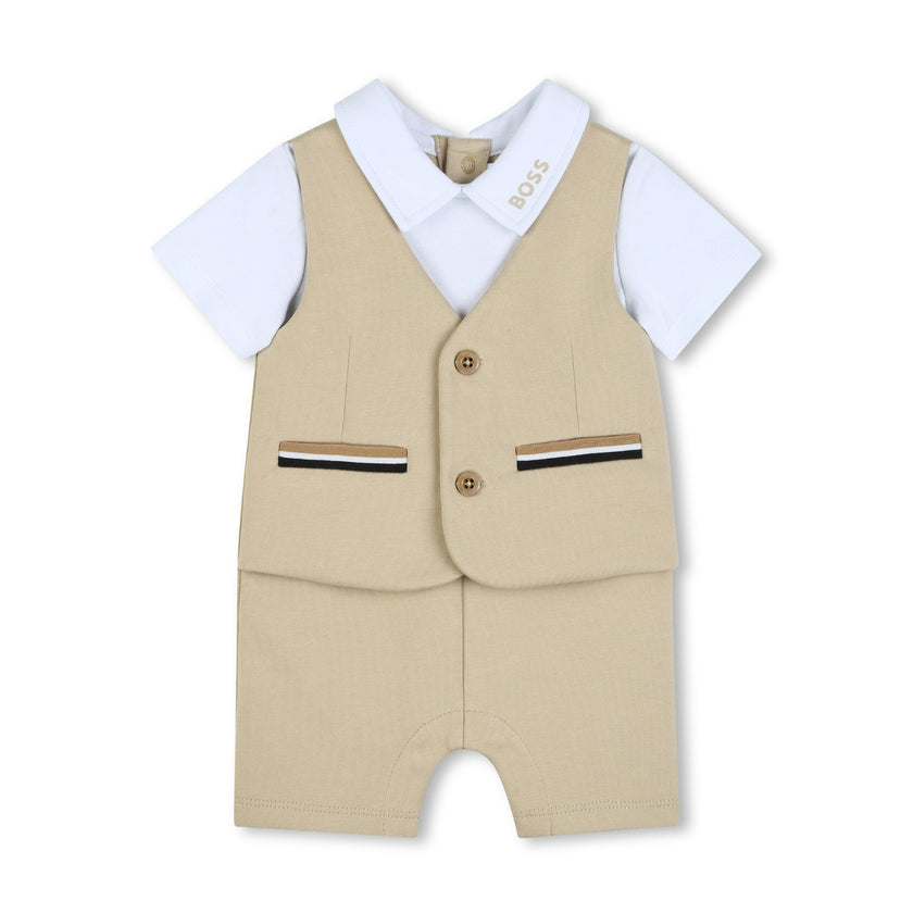 Beige Formal One‑Piece Baby Outfit