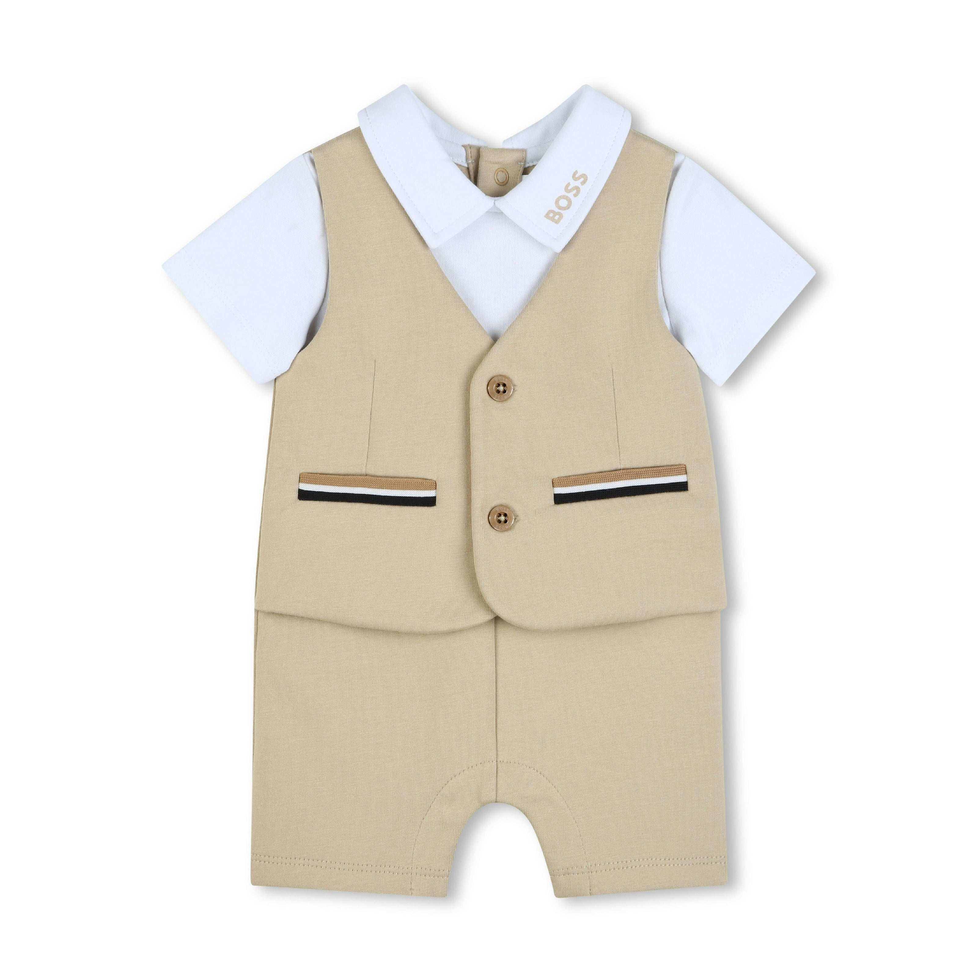 Beige Formal One‑Piece Baby Outfit