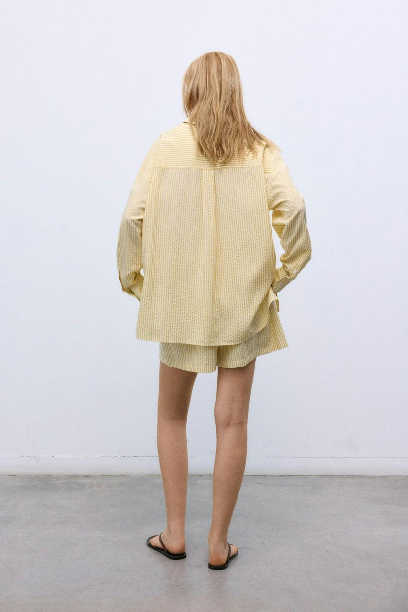 Alheli Woman Shirt  Mimosa Yellow Stripes