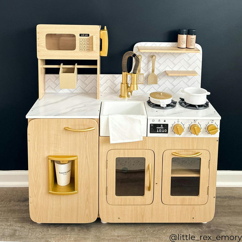 Little Chef Cyprus Medium Play Kitchen - Light Oak/White