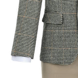 Checkered Blazer and Trousers Set