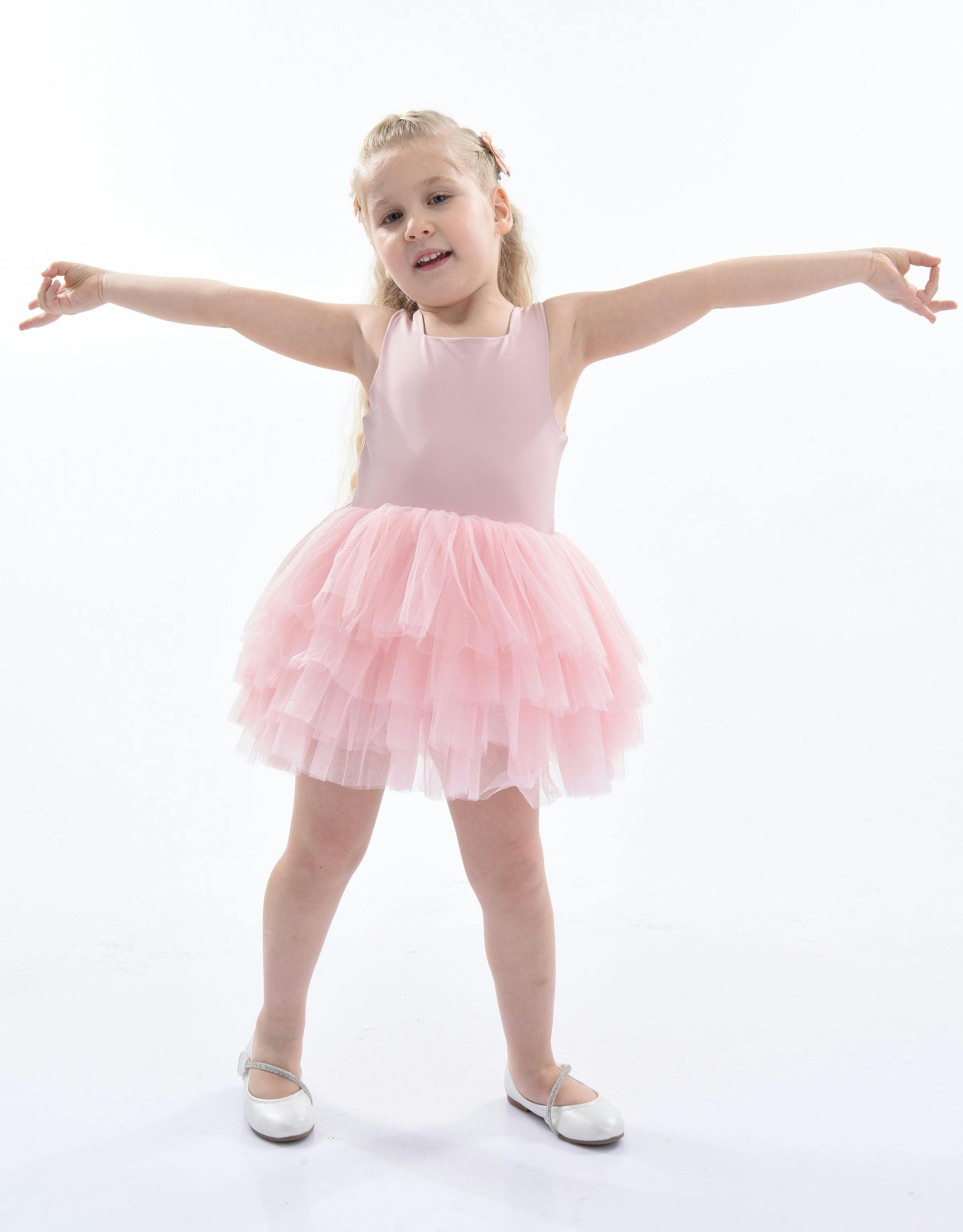 Pink Blush Solid Tutu Dress