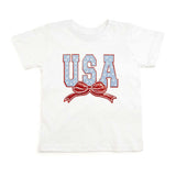 USA Stars & Bow Patch Short Sleeve T-Shirt - White