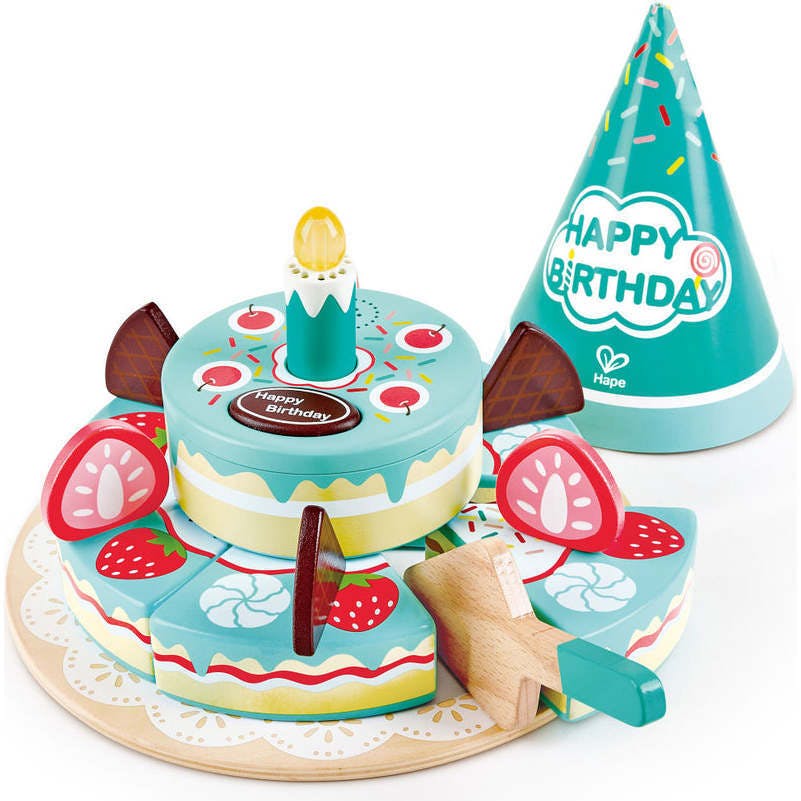 Hape: Interactive Happy Birthday Cake&nbsp;- 16pc Light & Sound Wooden Toy