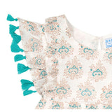 Sophie Girls Tassel Dress Aqua Rhapsody, Aqua