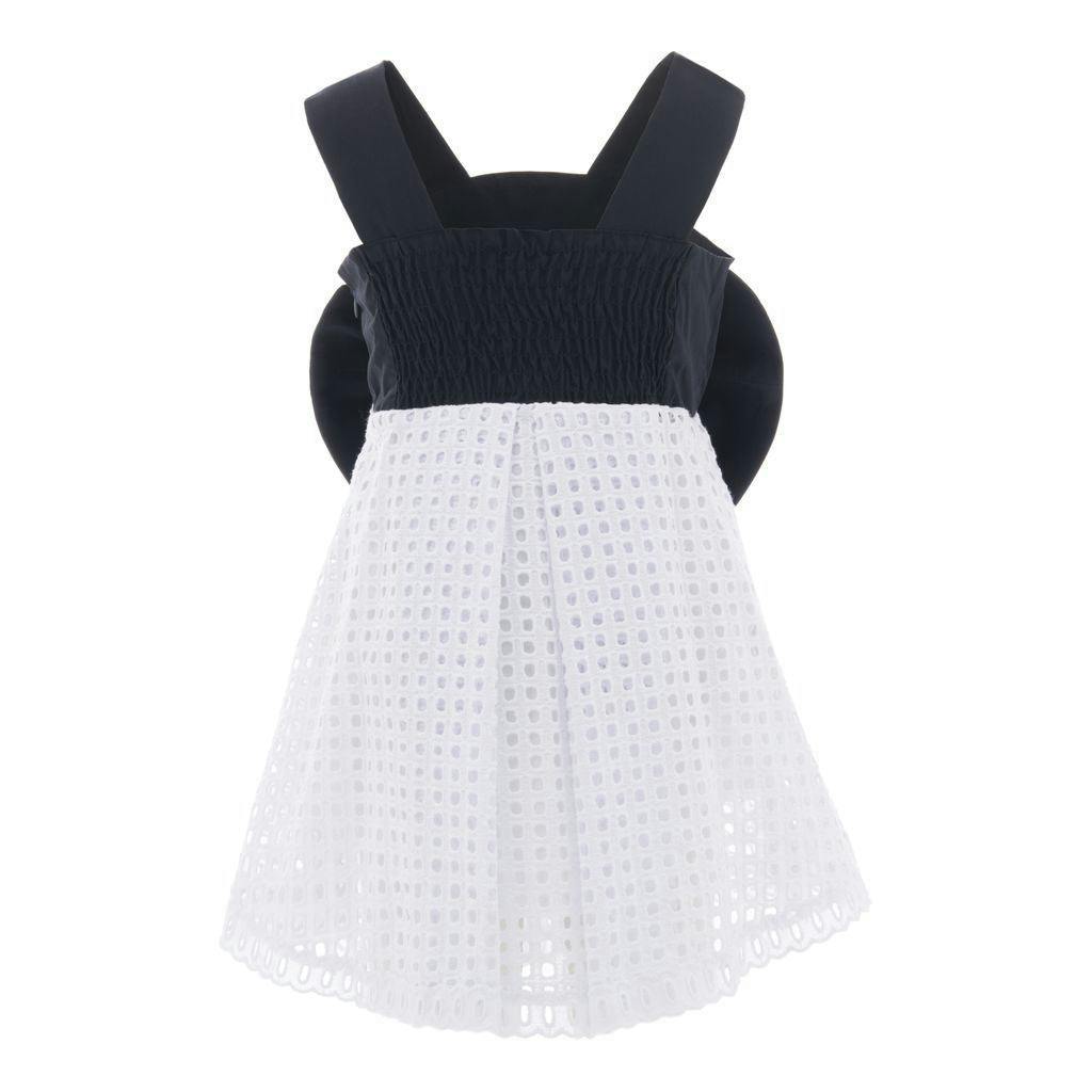 Navy Bow Sleeveless Dress