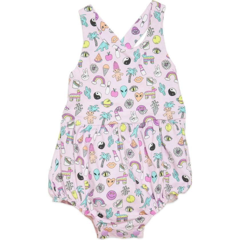 Cross Back Bubble Romper in 90s Toys