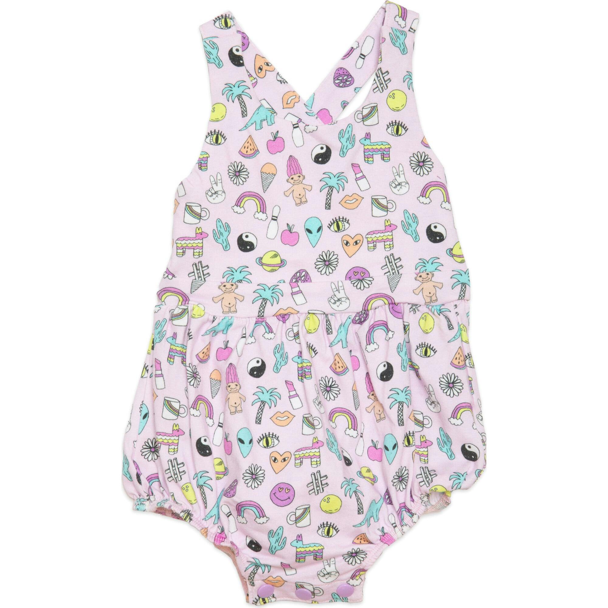 Cross Back Bubble Romper in 90s Toys