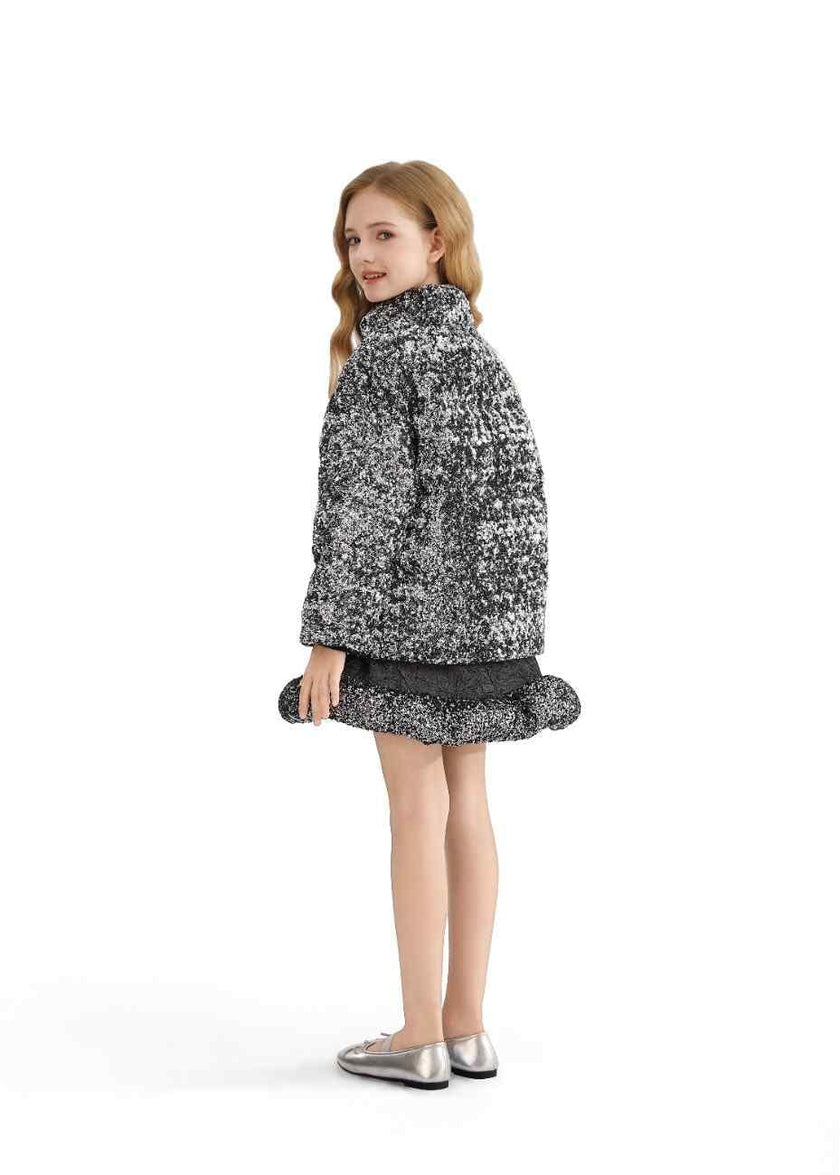 Black Glitter Puffer Jacket