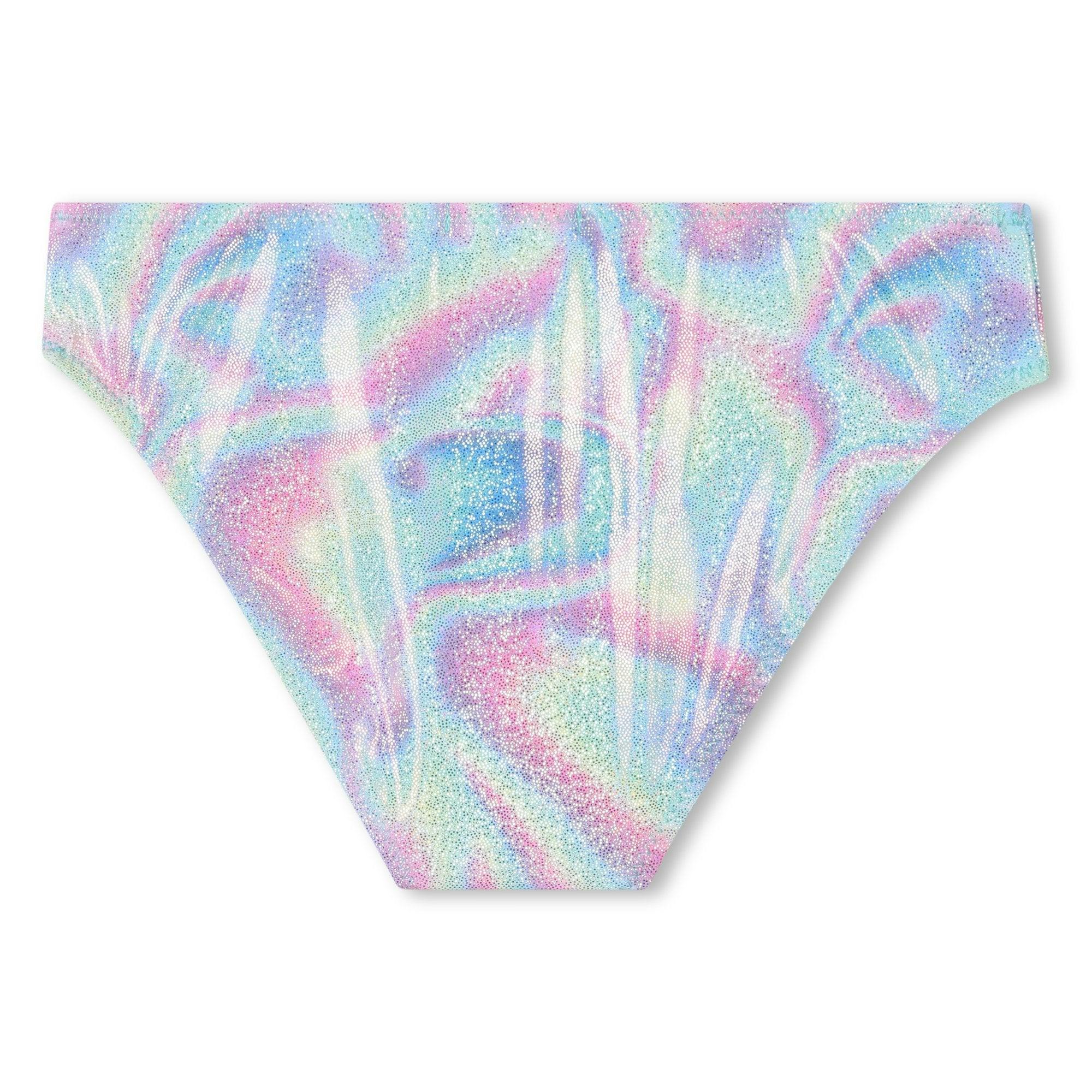 Blue Beach Glass Ruffle Trim Bikini