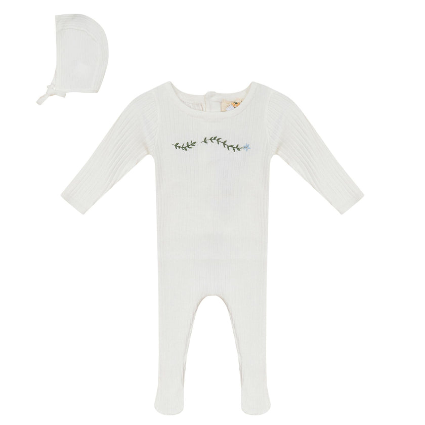 Rib Knit Stretchie and Bonnet
