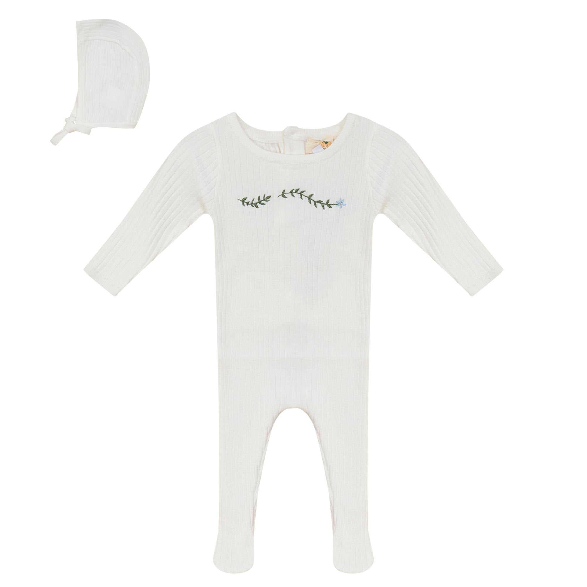 Rib Knit Stretchie and Bonnet