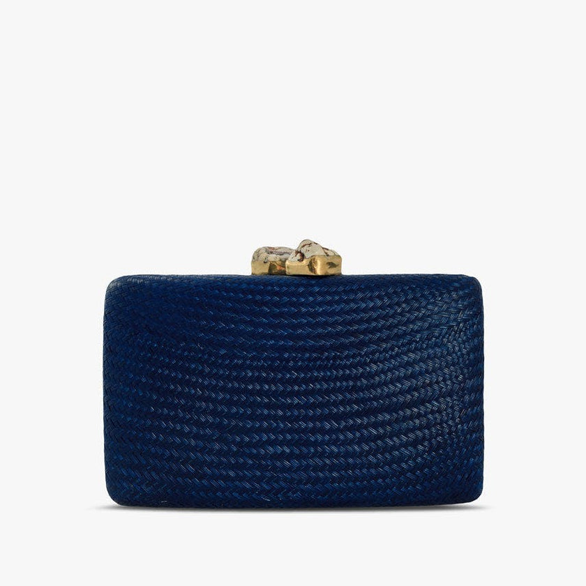 Women's Jen Straw White Stone Clutch Bag