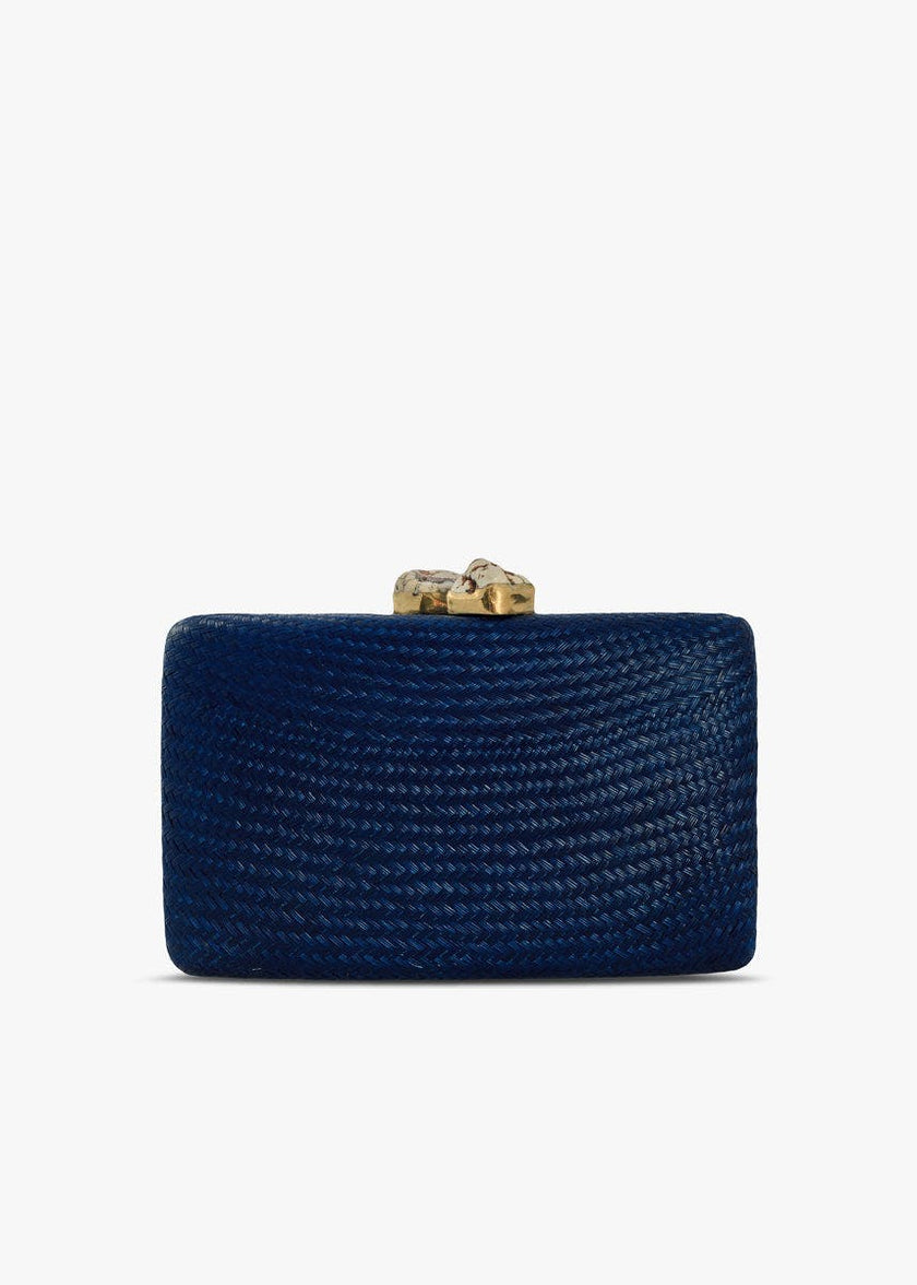 Women's Jen Straw White Stone Clutch Bag
