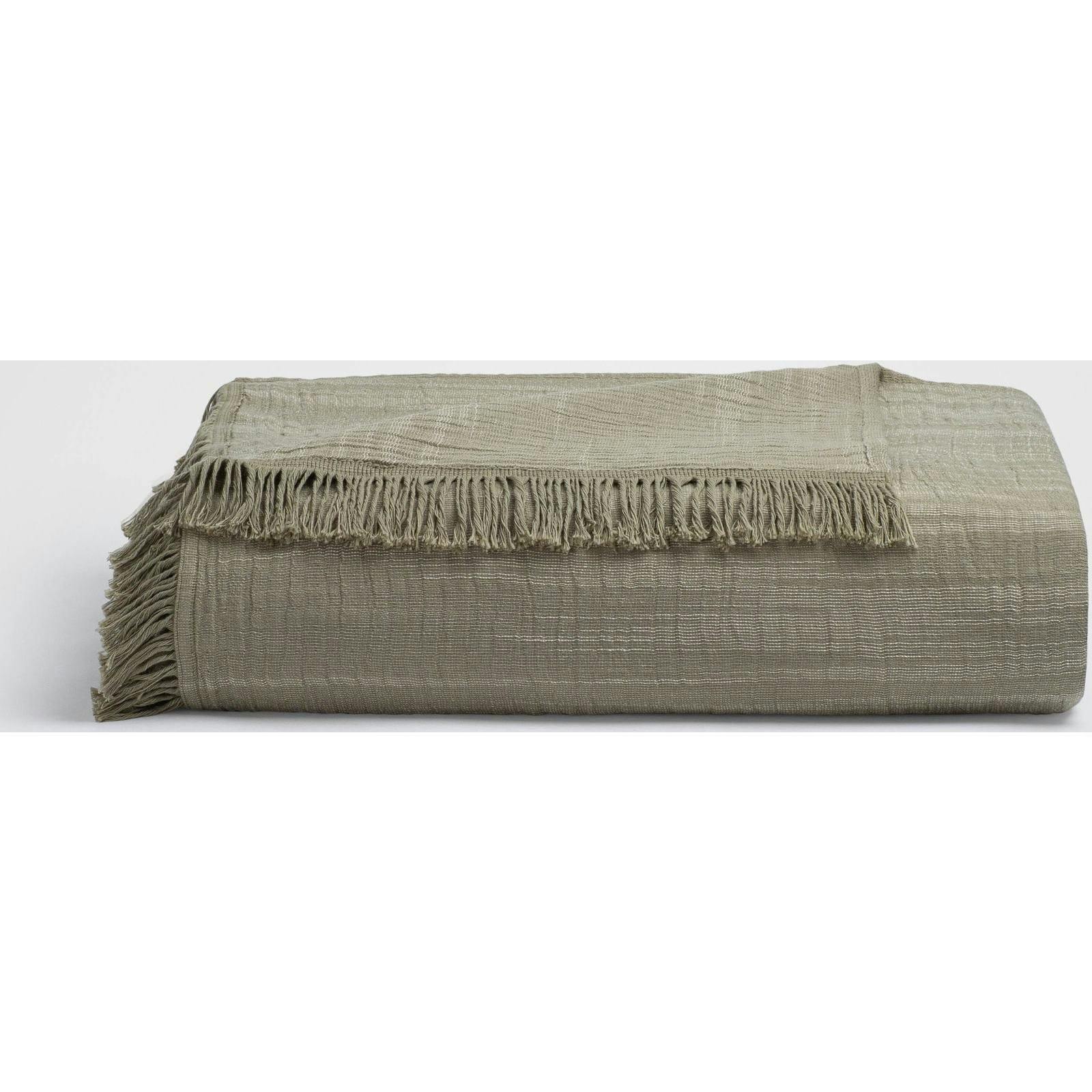 Sage Fringe Bedspread, Green
