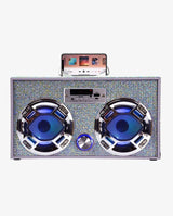 Bling Bundle-Wireless Karaoke Microphone & Boombox-Silver