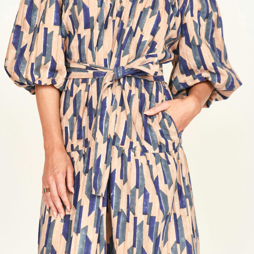 Capri Dress in Cerulean Rainfall
