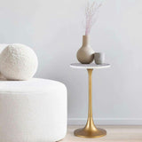 Nysha 25" Modern Bohemian Metal/Resin Inlay Top End Table