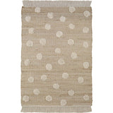Nop Jute & Cotton Polka Dot Fringed Rectangular Rug