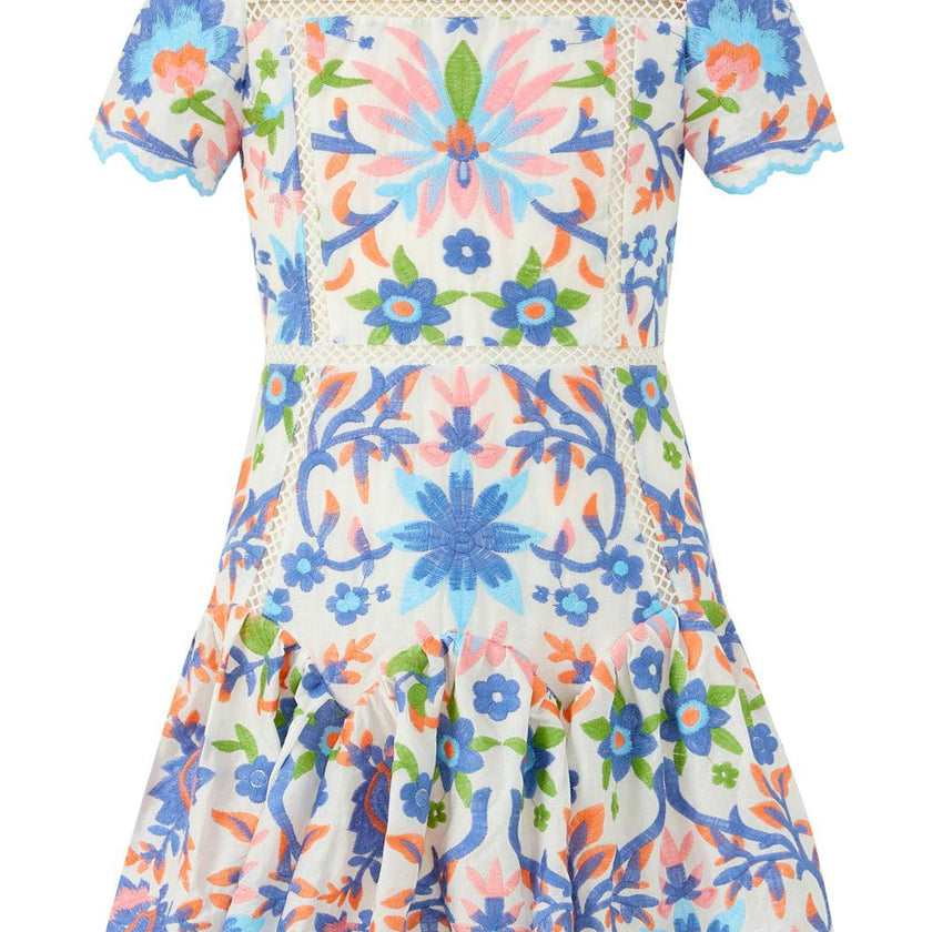 Sarah Embroidered Mini Dress