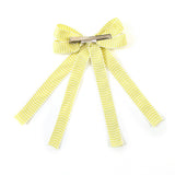 Halo Luxe Jocelyn Gingham Scalloped Bow Hair Clip - Yellow