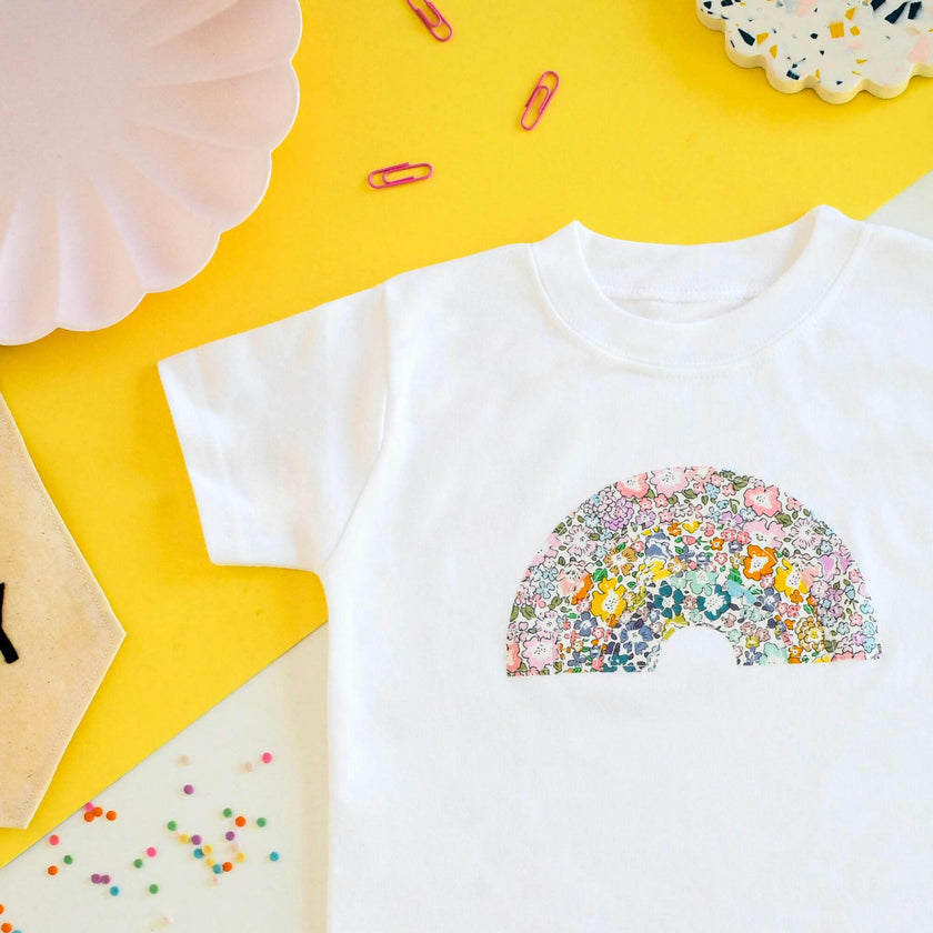 Liberty of London Childrens Rainbow Short Sleeve T-shirt, White
