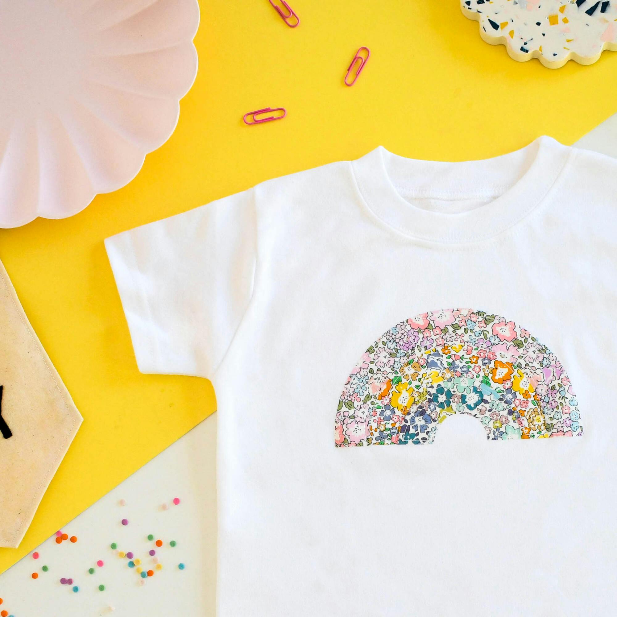 Liberty of London Childrens Rainbow Short Sleeve T-shirt, White
