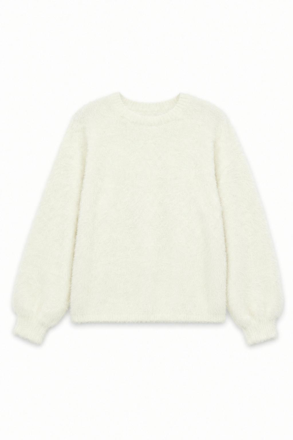 Maya Taupe Fluffy Drop Shoulder Sweater