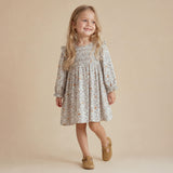 Organic Smocked Ruffle Dress - Ivy
