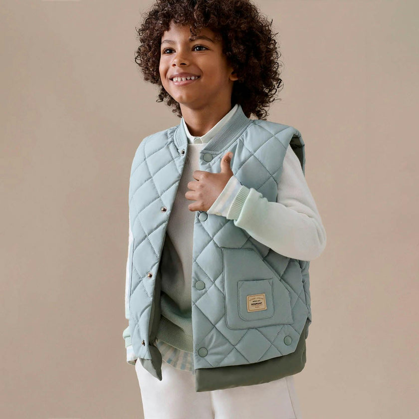 BONPOINT Leo Puffer Vest - Blue Sea
