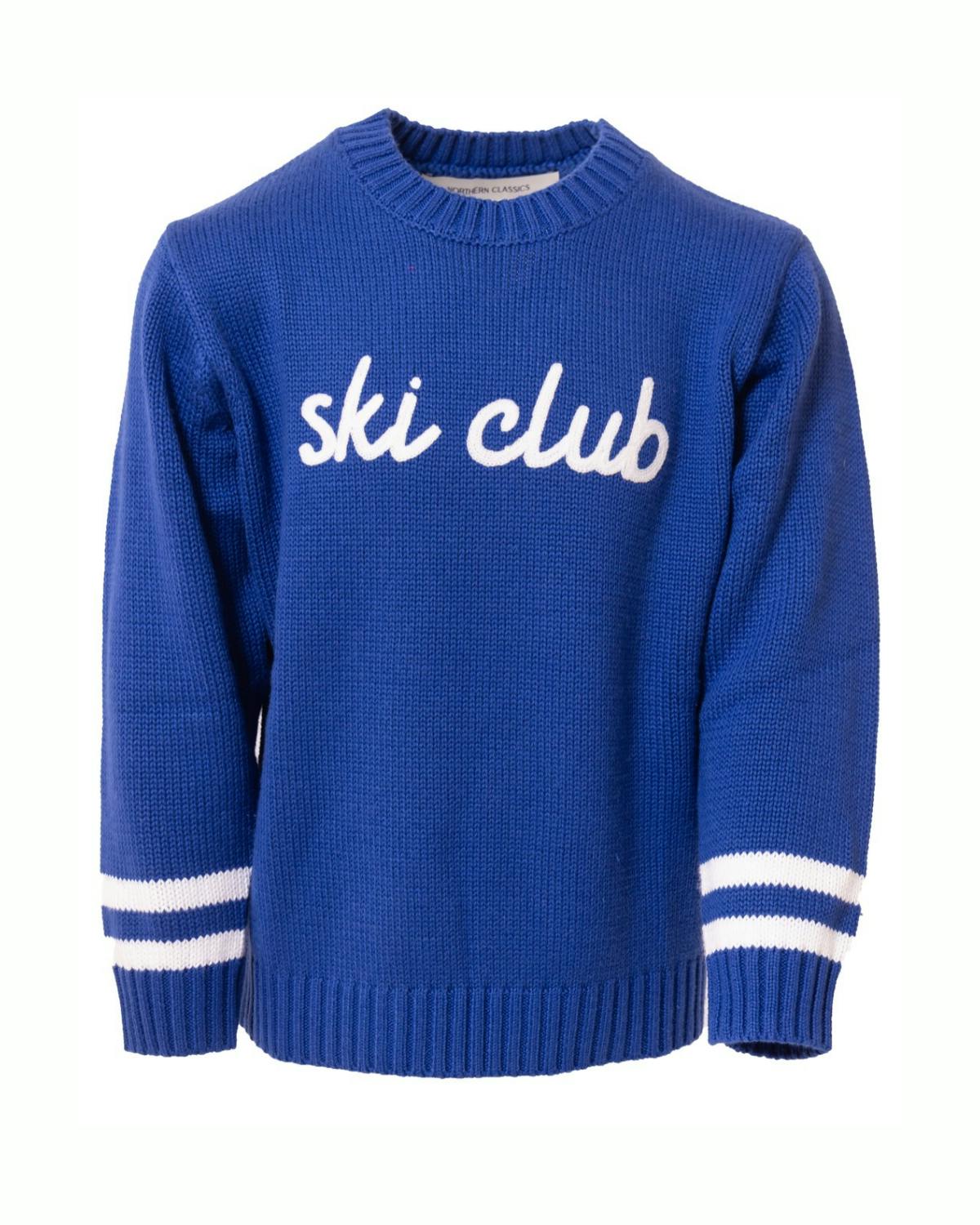 Kids Ski Club Sweater in Varsity Blue