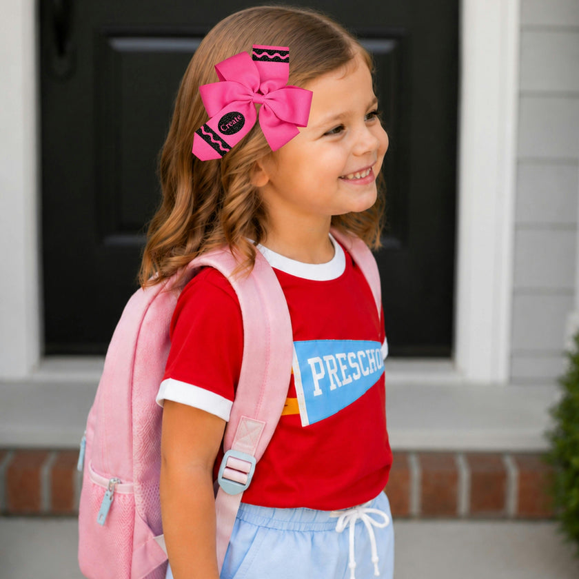 Crayon Back-to-School Hair Bow