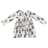 Long Sleeve Henley Dress Christmas Dogs
