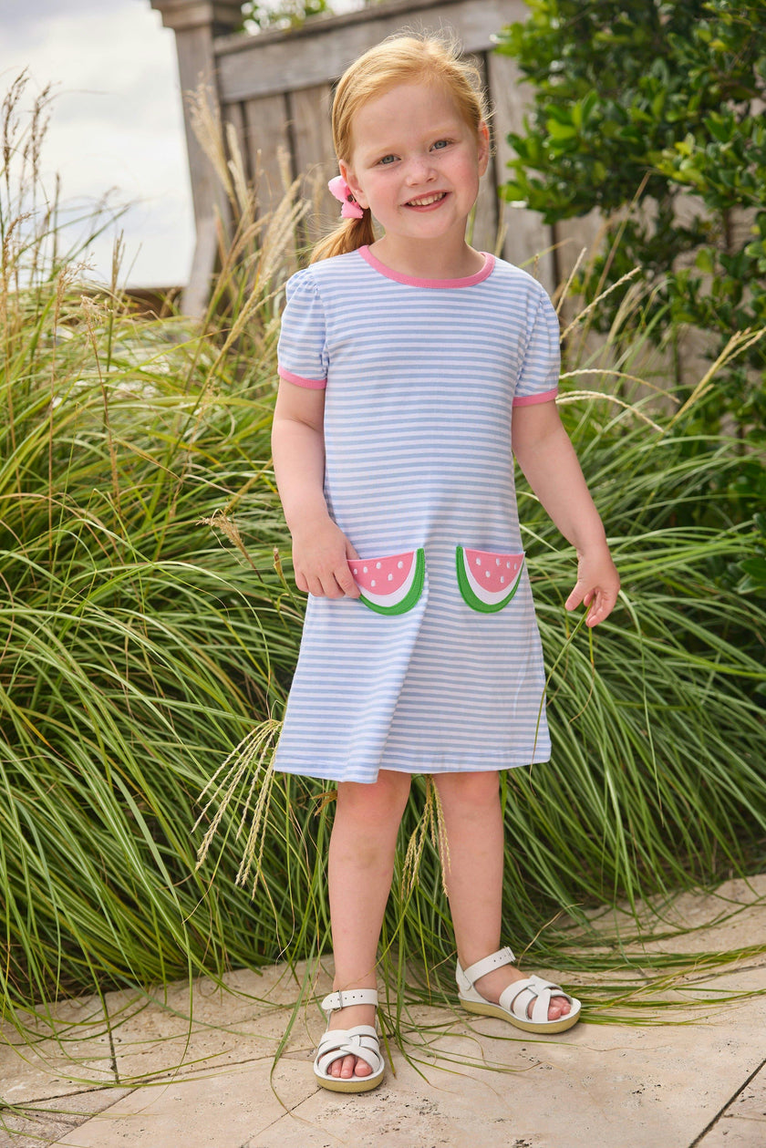 Applique Pocket T-Shirt Dress - Watermelon
