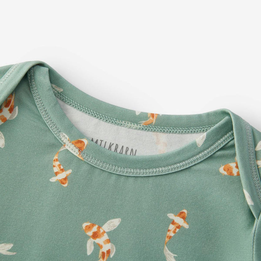 Swimming Koi Cotton Stretch Long Sleeve One Piece