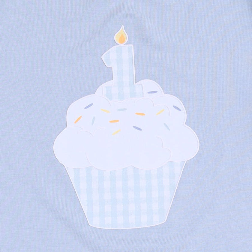 Birthday - First Birthday Blue Long Sleeve Bodysuit
