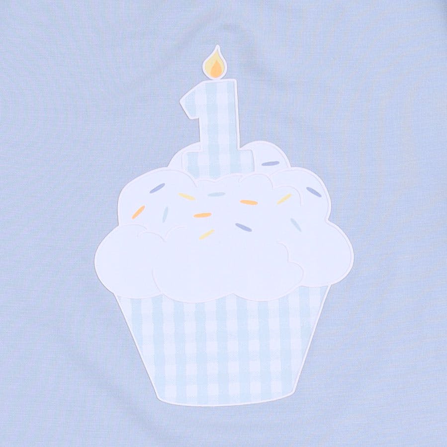 Birthday - First Birthday Blue Long Sleeve Bodysuit
