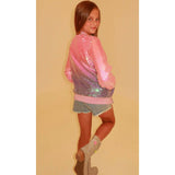 Bubble Gum Shimmer Sequin Bomber