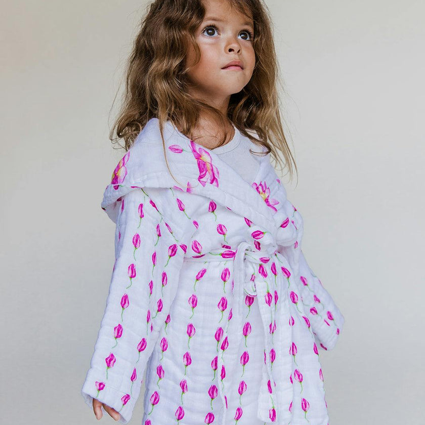 Certified Organic Muslin Reversible Bath Robe