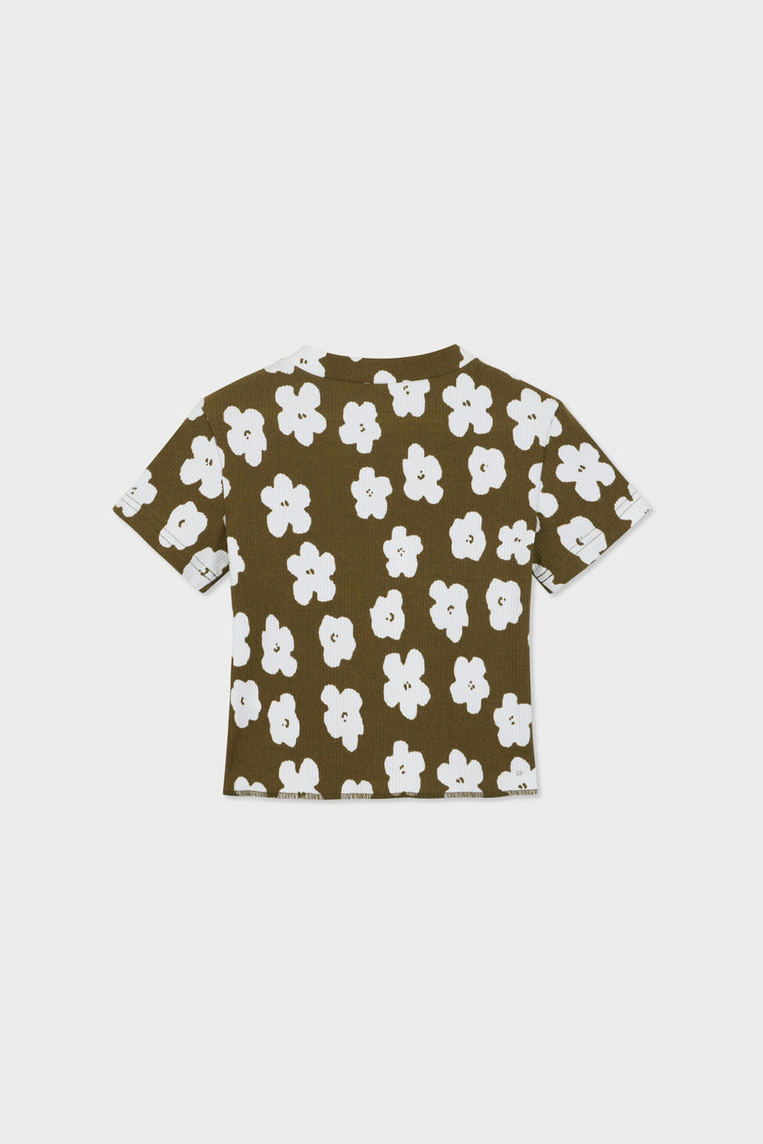 Organic Cotton Cropped Ribbed Shirt