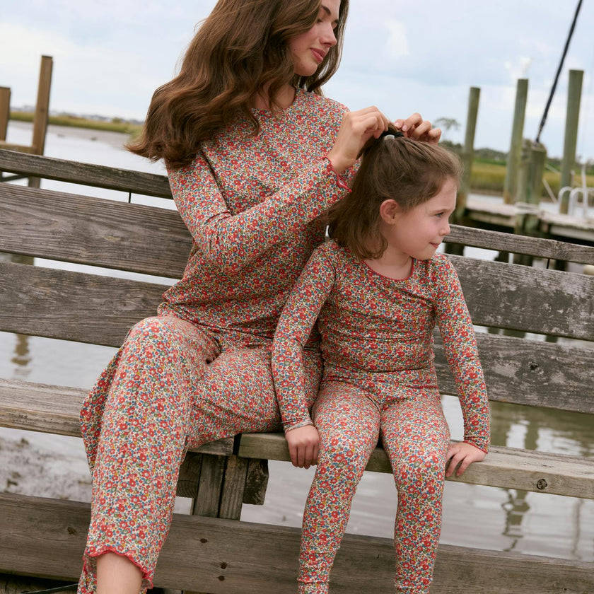 women's Betsy Ann pajamas set made with Liberty Fabrics