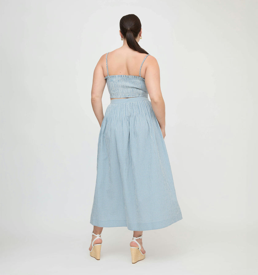 The Ame Skirt - Lagoon Gingham