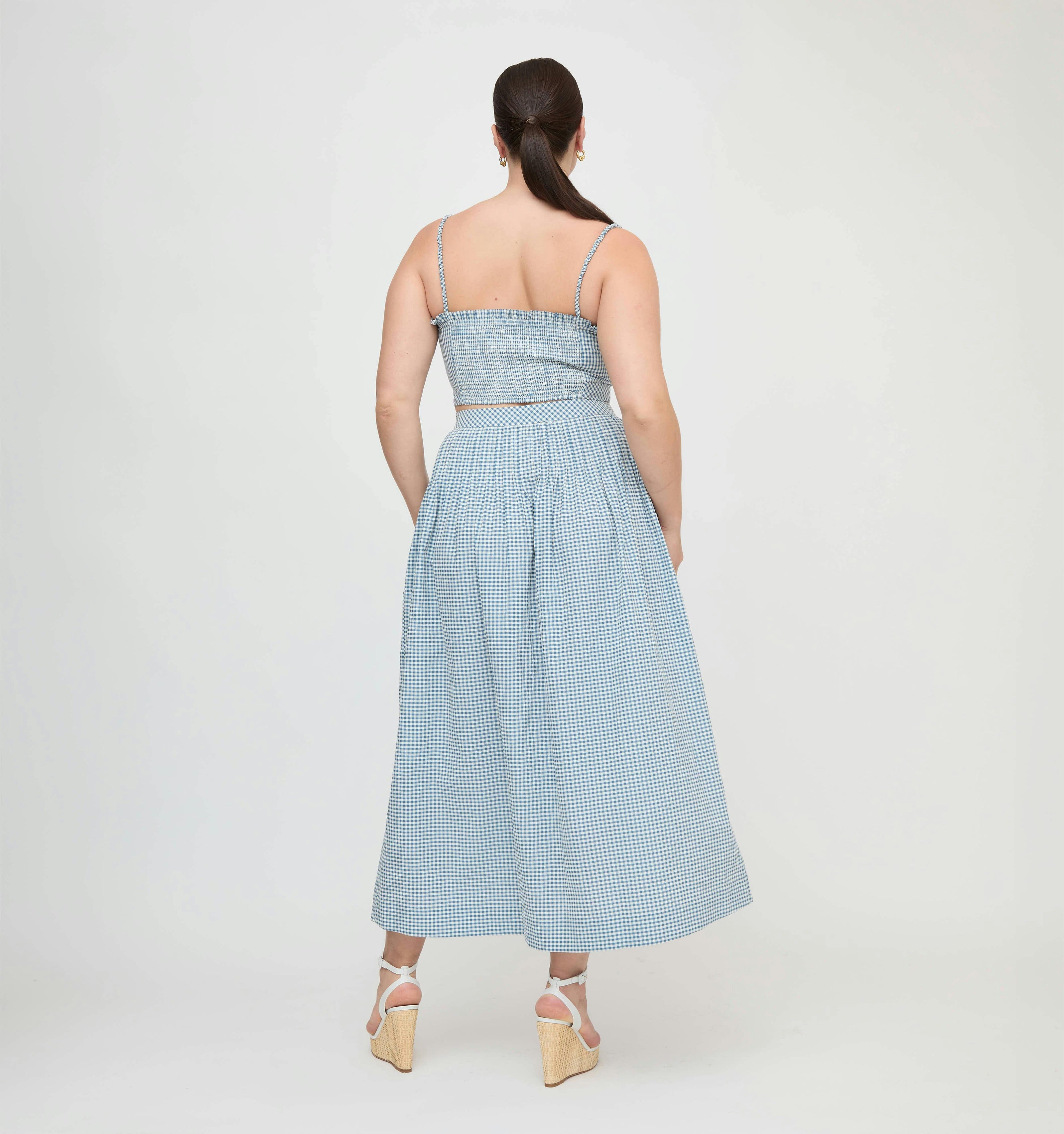 The Ame Skirt - Lagoon Gingham